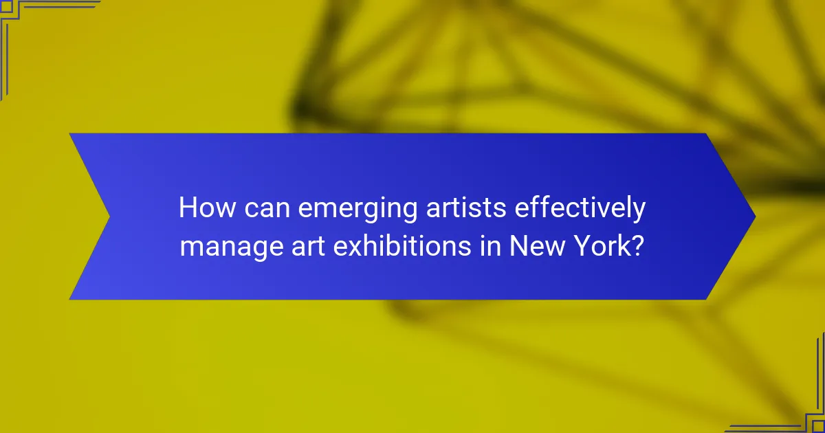 How can emerging artists effectively manage art exhibitions in New York?