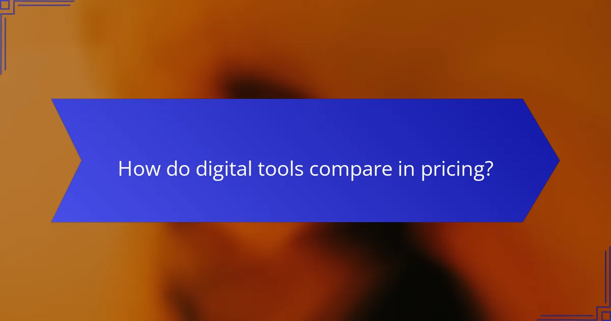 How do digital tools compare in pricing?