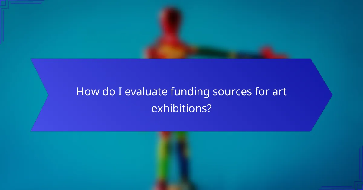 How do I evaluate funding sources for art exhibitions?