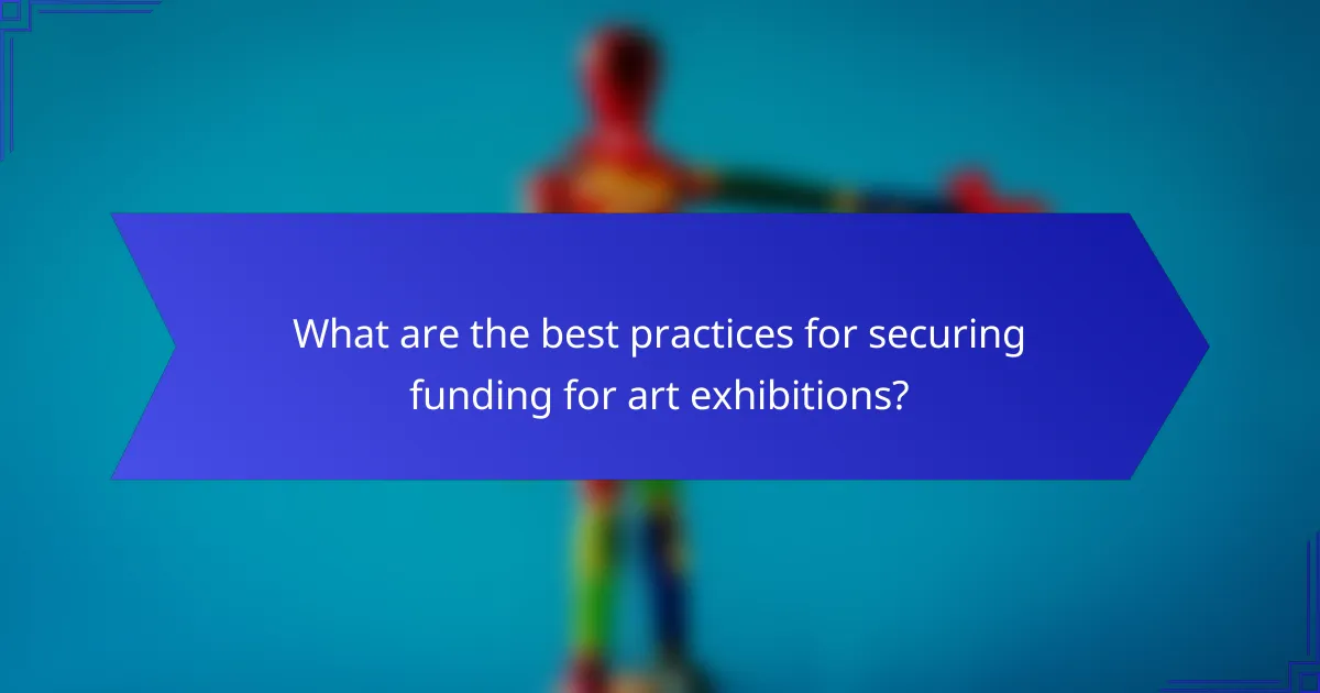 What are the best practices for securing funding for art exhibitions?