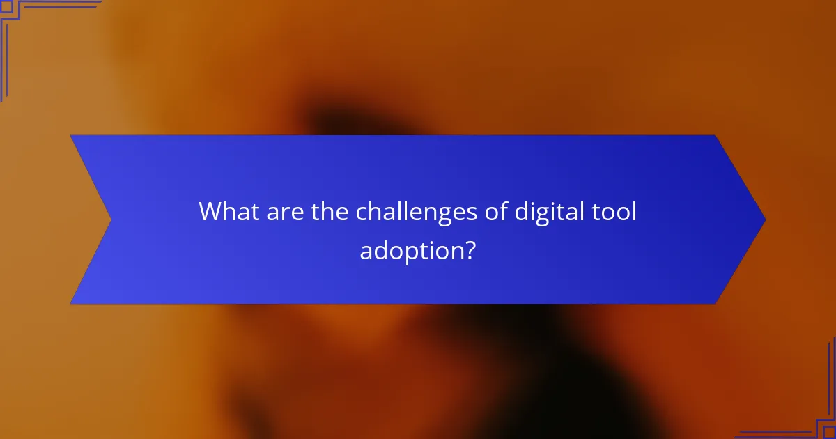 What are the challenges of digital tool adoption?