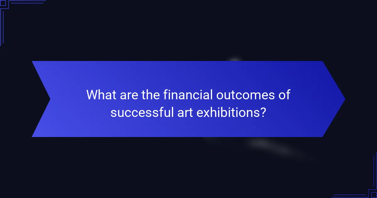 What are the financial outcomes of successful art exhibitions?