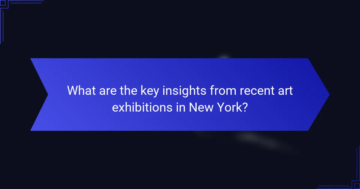 What are the key insights from recent art exhibitions in New York?