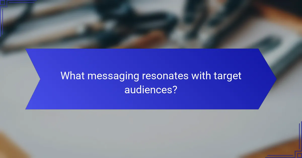 What messaging resonates with target audiences?