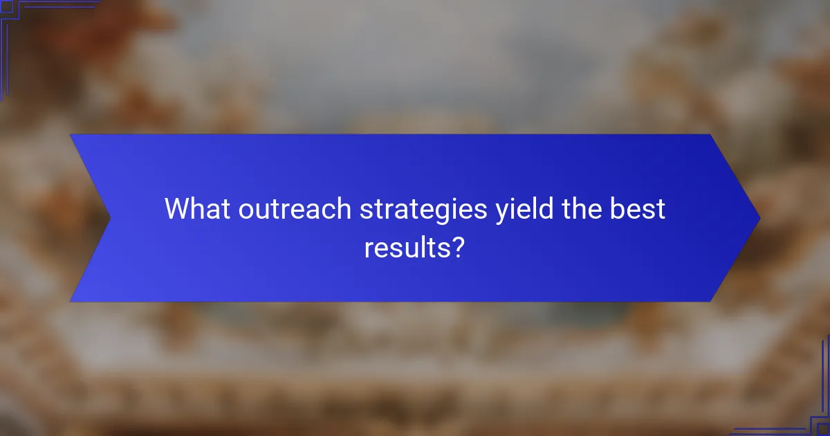 What outreach strategies yield the best results?